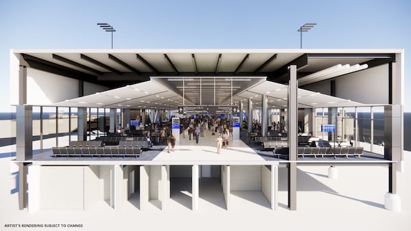 An artist's rendering shows what Hartsfield-Jackson International Airport's Concourse D will look like after a $1.4 billion widening project. (Hartsfield-Jackson International Airport)