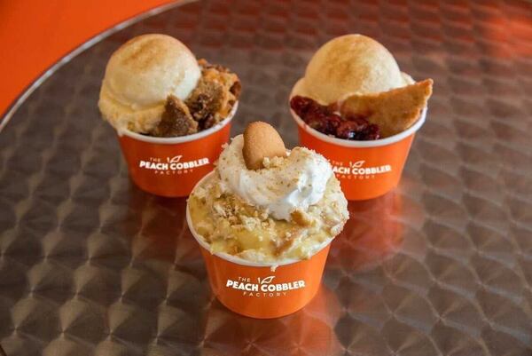 The Peach Cobbler Factory offers 12 kinds of cobbler.