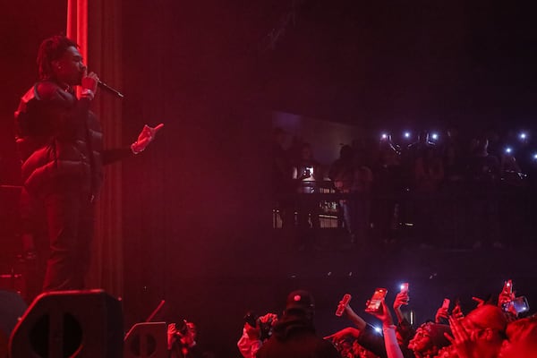 Hunxho performs at his first headlining show at The Eastern in Atlanta on Thursday, February 1, 2024. (Kymani Culmer for The Atlanta Journal-Constitution) 