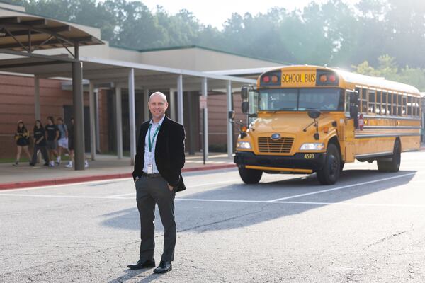 Opie Blackwell is the new principal at Centennial High School in Roswell. He has spent his entire 17-year career in Fulton County Schools. (Arvin Temkar / arvin.temkar@ajc.com)