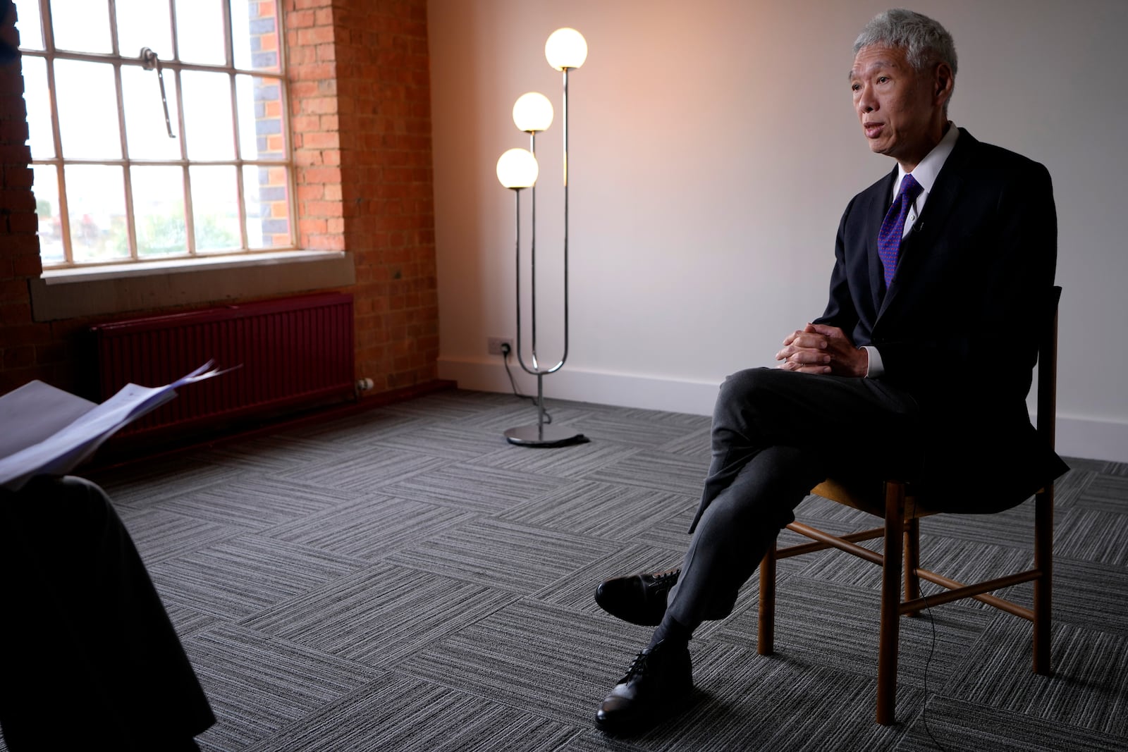 Lee Hsien Yang, who has been granted political asylum in the UK from what he called persecution in Singapore, as he is interviewed by Associated Press in London, Monday, Oct. 28, 2024. (AP Photo/Kirsty Wigglesworth)