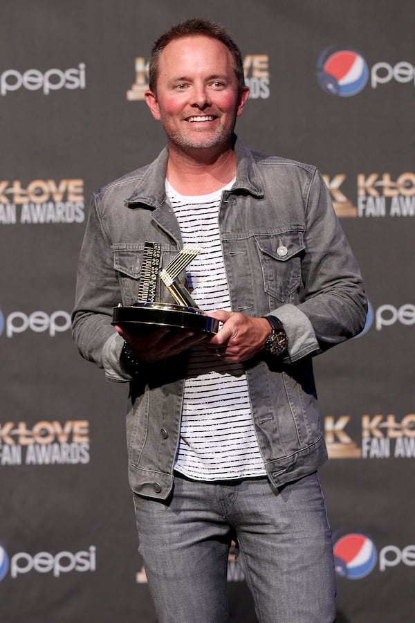 NASHVILLE, TN - MAY 31: Musical artist Chris Tomlin speaks onstage in the press room during the 3rd Annual KLOVE Fan Awards at the Grand Ole Opry House on May 31, 2015 in Nashville, Tennessee. (Photo by Terry Wyatt/Getty Images for KLOVE)