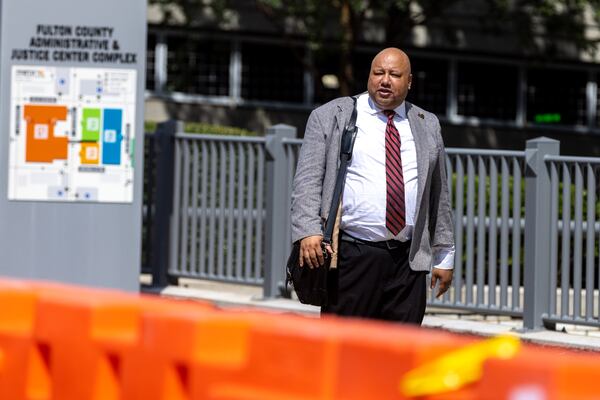 Independent journalist George Chidi arrives to testify at Fulton County Courthouse in Atlanta on Monday, August 14, 2023, as Fulton prosecutors present their election interference case against former President Donald Trump and others to a grand jury. (Arvin Temkar / arvin.temkar@ajc.com)