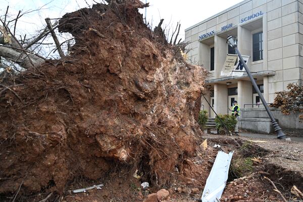 Newnan High School suffered extensive damage from the EF4 tornado.