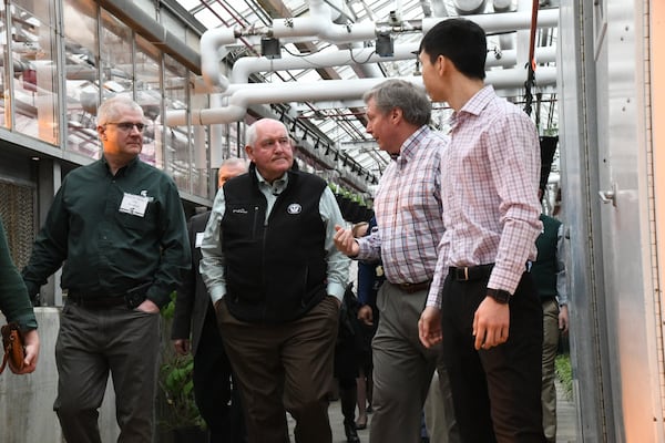 Agriculture Secretary Sonny Perdue speaks to students and faculty at Michigan State University's College of Agriculture and Natural Resources on April 3, 2018. USDA/Lance Cheung.