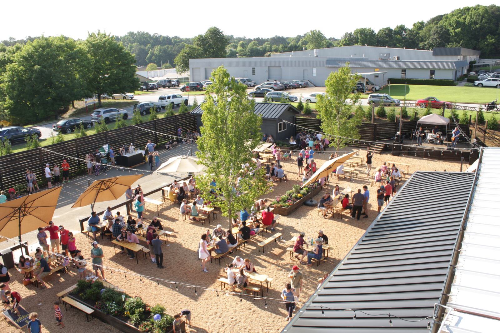 Tucker Brewing’s 8,500-square-foot beer garden features a stage for live music, and a play area for children. CONTRIBUTED BY GABRIEL CHAPMAN