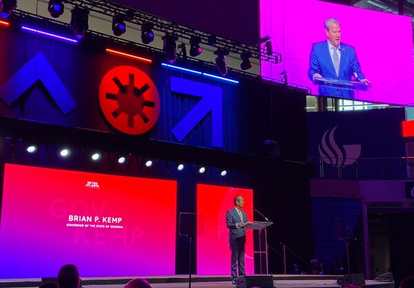 Gov. Brian Kemp spoke at the Metro Atlanta Chamber's 164th annual meeting on Nov. 16, 2023.