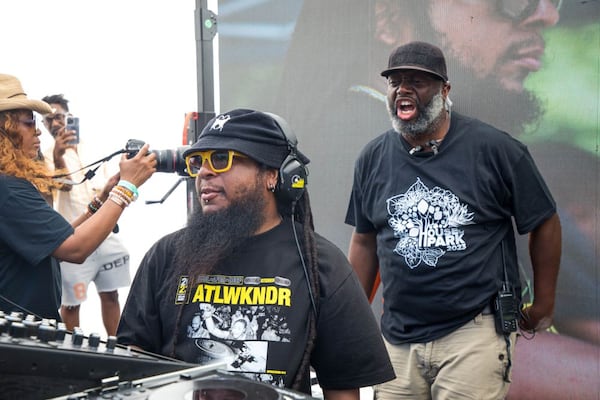 (l. to r.) House in the Park DJ Salah Ananse and co-founder Ramon Rawsoul at the 19th annual event on September 2, 2023.