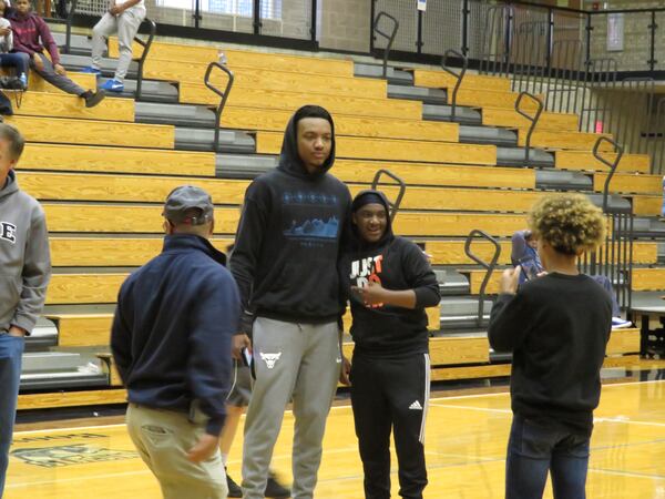 Wendell Carter poses with fans at Pace Academy in Atlanta on Saturday, Feb. 16, 2019. (Adam Krohn/special)