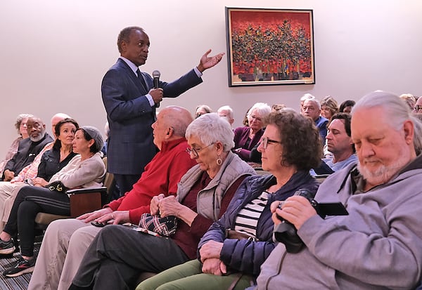 Michael Thurmond discusses his new book at the library in Athens, GA, Sunday, February 25, 2024. (Nell Carroll for The Atlanta Journal-Constitution)