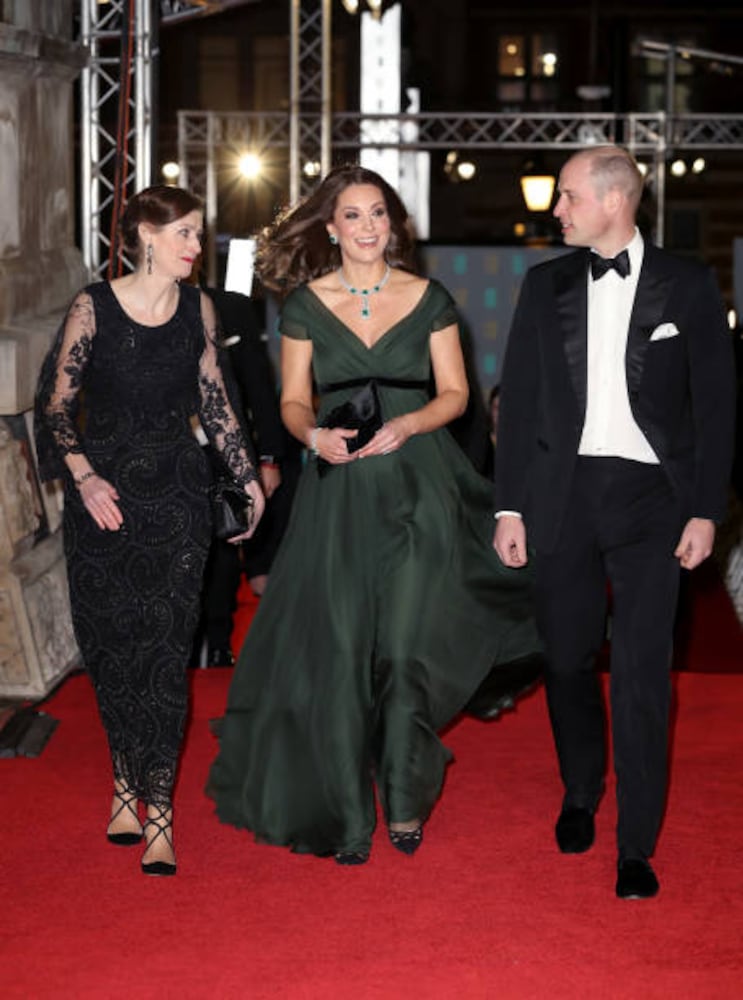 Photos: Kate Middleton wears dark green, not black at BAFTAs