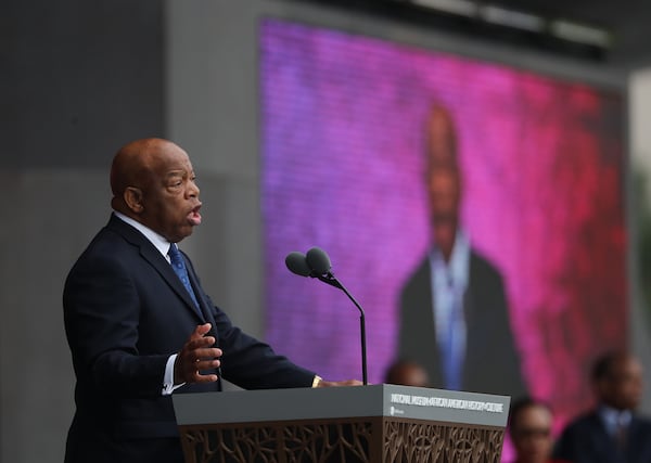 John Lewis was the star speaker at the opening ceremony of the Smithsonian National Museum of African American History and Culture on the National Mall in Washington in 2016. Lewis worked for 15 years to get funding from Congress for the museum. During his speech, he said, "This museum is a testament to the dignity of the dispossessed in every corner of the globe who yearn for freedom. It is a song to the scholars and scribes, scientists and teachers, to the revolutionaries and voices of protest, to the ministers and the authors of peace." (Manuel Balce Ceneta /AP)