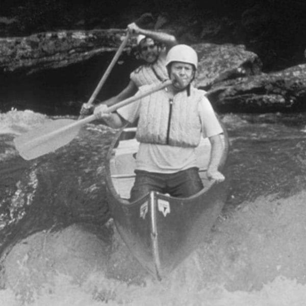 Claude Terry (rear) and then-Gov. Jimmy Carter ran Bull Sluice on the Chattooga River. Terry took Carter down the length of the river, and Carter became an advocate for getting the river protected as under the National Wild and Scenic River Act.