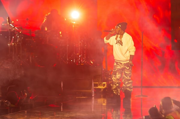 Lil Wayne closed out Night 1 of AT&T Playoff Playlist Live! on Saturday, Jan. 18, 2025, at State Farm Arena in Atlanta. (Ryan Fleisher for the AJC)