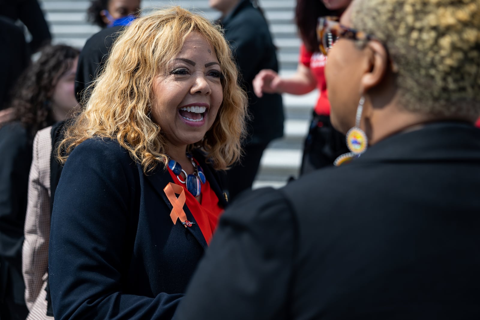 U.S. Rep. Lucy McBath, D-Marietta (left) will join environmental groups in Peachtree Corner today to detail climate and conservation funding in the Inflation Reduction Act. (Nathan Posner for the Atlanta Journal-Constitution)