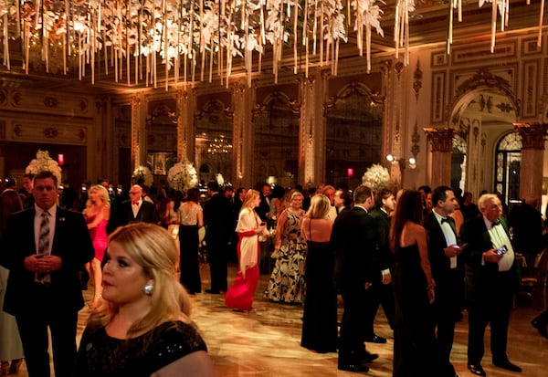 Revelers inside the ballroom of the Mar-a-Lago New Year's Eva Gala at Mar-a-Lago in Palm Beach, Sun., December 31, 2017  in Palm Beach, Fla. (Greg Lovett / The Palm Beach Post)