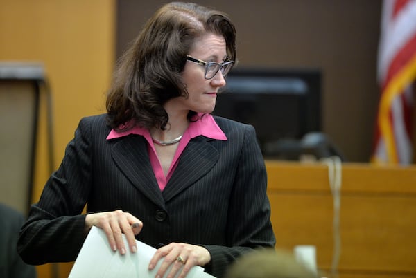 Linda Dunikoski questions a witness during the APS cheating scandal trial in 2014. File photo. (Kent D. Johnson/AJC File)