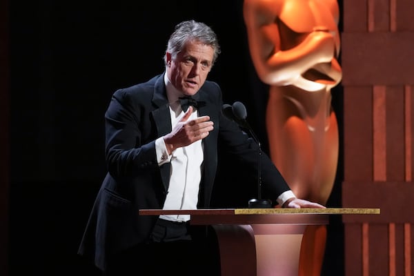 Hugh Grant speaks during the 15th Governors Awards on Sunday, Nov. 17, 2024, at The Ray Dolby Ballroom in Los Angeles. (AP Photo/Chris Pizzello)