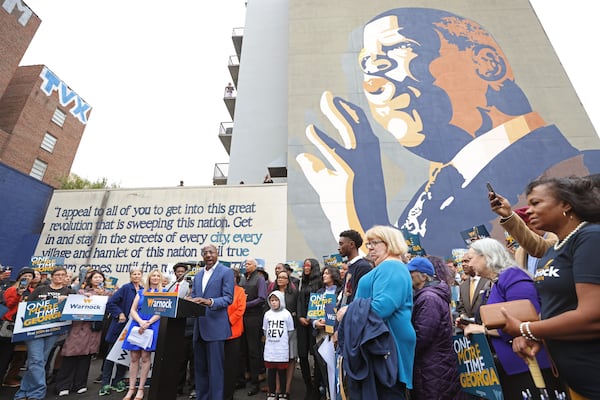 Democratic U.S Sen. Raphael Warnock, unlike the party's other statewide nominees, stressed during his campaign that he was willing to work with the other side. He's the only one of them who still has a chance to win. (Jason Getz / Jason.Getz@ajc.com)