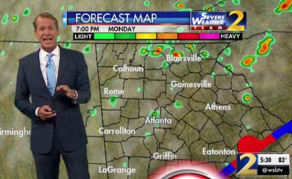 Showers have largely stayed out of the metro area but could return just before midnight, Channel 2 Action News meteorologist Brad Nitz said.