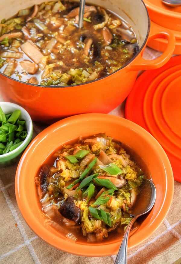 Napa cabbage is a nice choice for Chinese hot and sour soup. Styling by Conne Ward Cameron. Chris Hunt for The Atlanta Journal-Constitution