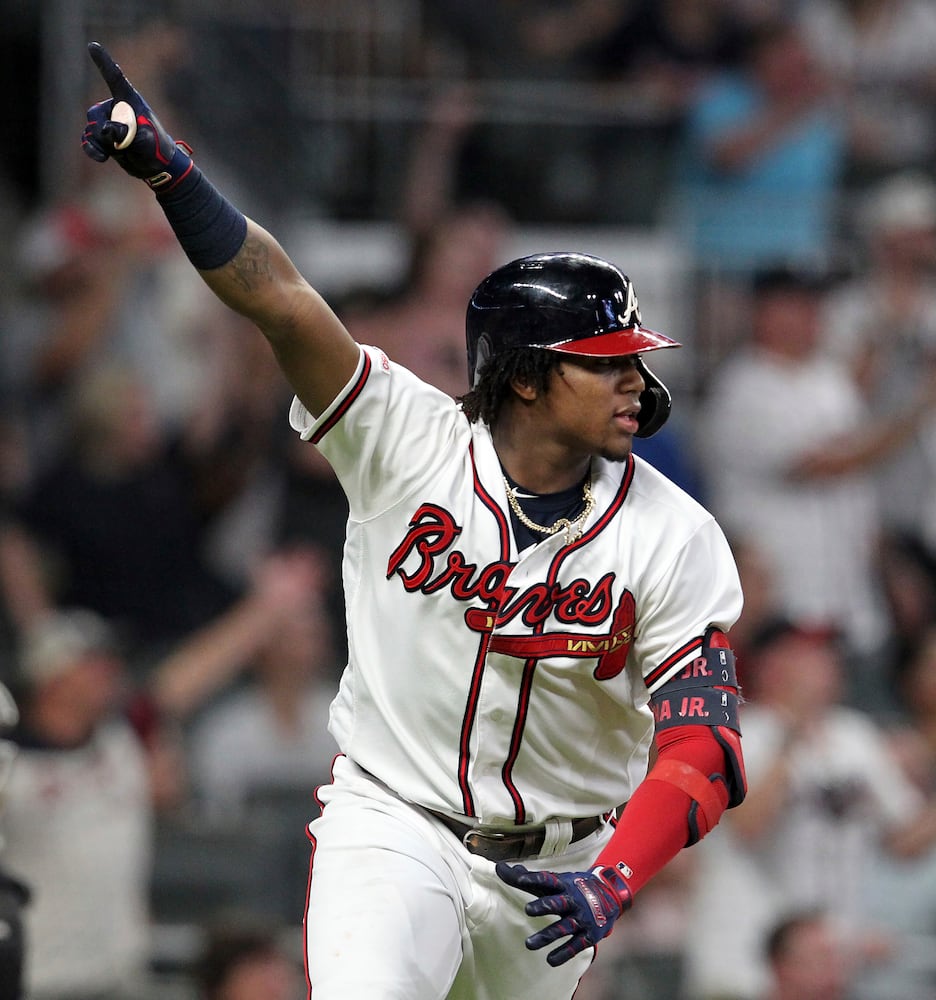 Photos: Acuna, Braves celebrate a walkoff win over the Marlins