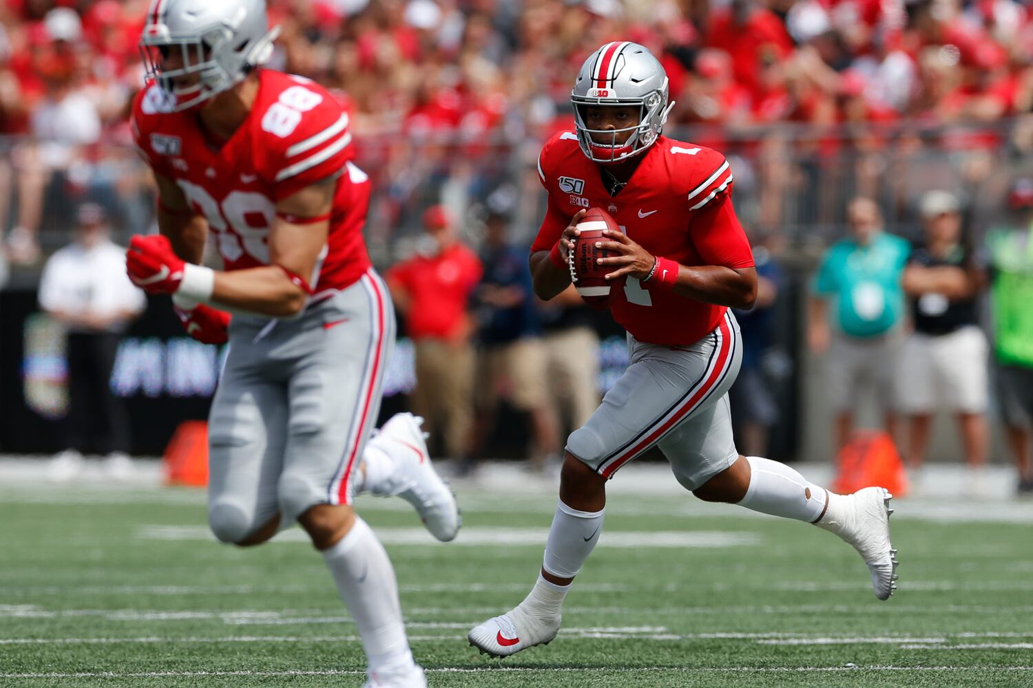 Photos: Ex-Bulldog Justin Fields makes debut in Ohio State uniform