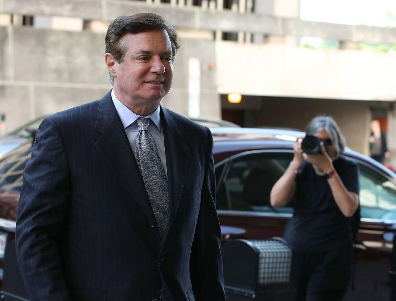 Former Trump campaign manager Paul Manafort arrives for a hearing at the E. Barrett Prettyman U.S. Courthouse on May 23, 2018 in Washington, DC. Manafort was indicted last year by a federal grand jury and has pleaded not guilty to all charges against him including, conspiracy against the United States, conspiracy to launder money, and being an unregistered agent of a foreign principal. 