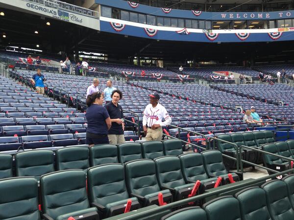 Walter at work before Sunday's farewell game. (M. Bradley)