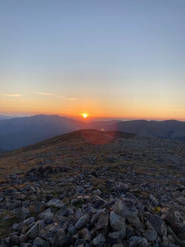 "This is a picture of sun coming up over the Front Range from the ridge leading up to Quandry Peak (Tenmile Range) in Colorado," wrote Tyler Lahti of Cobb County.