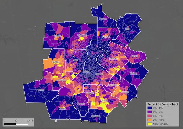 Corporate-owned single-family homes as a percent of all single-family homes (Atlanta Regional Commission)