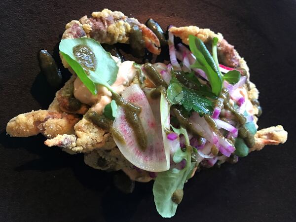  First-run soft-shell crab is on the menu right now at Restaurant Eugene