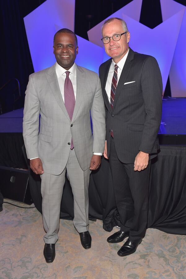 Atlanta Mayor Kasim Reed and Georgia Lt. Gov. Casey Cagle attended Usher's awards luncheon. Photo by Moses Robinson/Getty Images for Usher's New Look