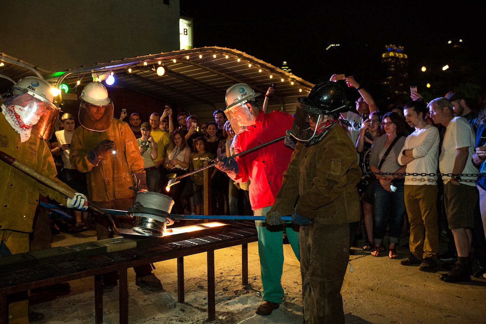 The Elliott Street Deli and Pub offers live music, burlesque shows and a monthly exercise in molten metal. Participants are invited to etch their own scratch blocks in iron before the hot iron is poured to make personal art and sculpture. CONTRIBUTED BY JENNI GIRTMAN / ATLANTA EVENT PHOTOGRAPHY