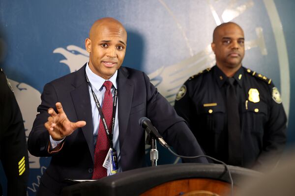 Atlanta police homicide commander Lt. Ralph Woolfolk announces the arrest of Stanley Henderson in the shooting death of 51-year-old security guard Anthony Frazier in southwest Atlanta. 