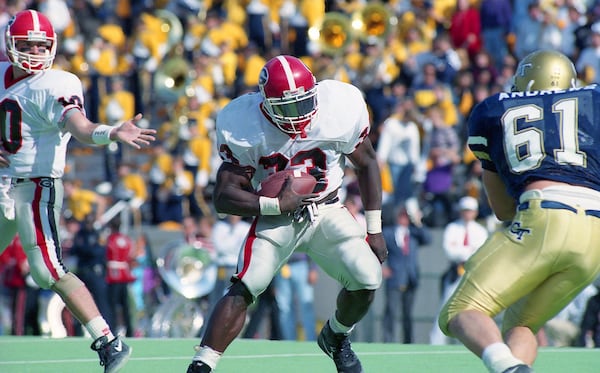 Terrell Davis rushed for more than 800 yards in the 1993 season at Georgia.