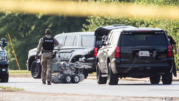 The police bomb squad utilized a robot during the standoff.