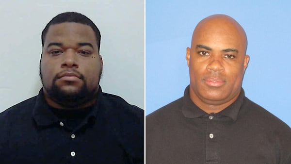 Correctional officers Robert Roberson (left) and Marcus Phillips were on duty when inmate Thomas Henry Giles died in a smoke-filled prison cell at Augusta State Medical Prison in October 2020. (POST files)