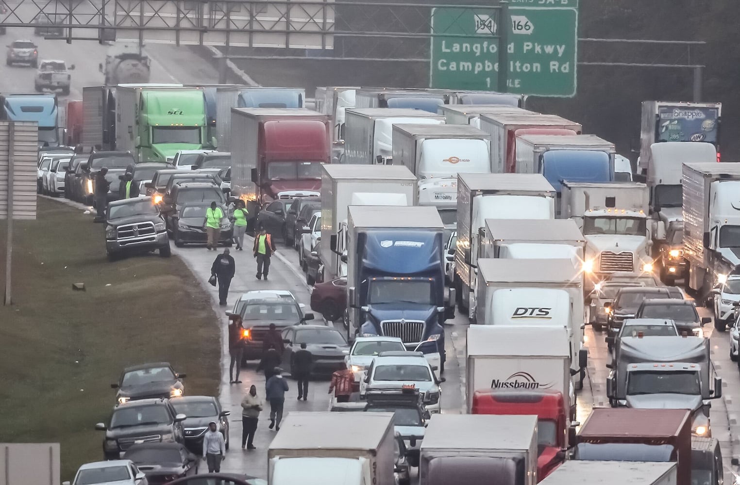 Crash causes miles-long backup on I-285 South near airport