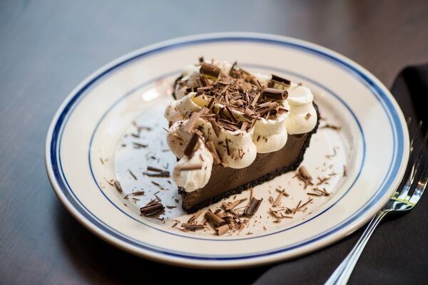 Chocolate Cream Pie with Oreo crust, vanilla whipped cream, and chocolate shavings. Photo credit- Mia Yakel.