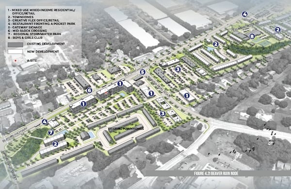 The northern end of Buford Highway in Norcross. City officials are weighing townhomes and mixed-use space near Beaver Ruin Road on the highway. (Courtesy City of Norcross)