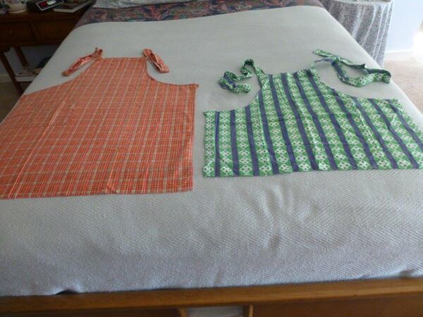 These are two of reader Marlene Fellows' treasured aprons. Courtesy of Marlene Fellows