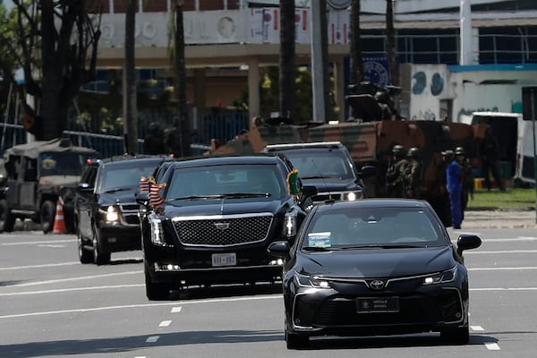 President Joe Biden's motorcade make's it way to the G20 Summit in Rio de Janeiro, Tuesday, Nov. 19, 2024. (AP Photo/Bruna Prado)