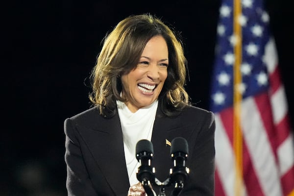 Democratic presidential nominee Vice President Kamala Harris delivers remarks during a campaign event at the Ellipse near the White House in Washington, Tuesday, Oct. 29, 2024. (AP Photo/Stephanie Scarbrough)