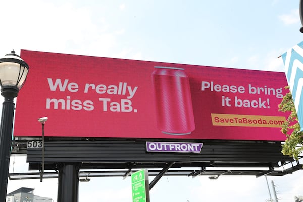 Tab fans paid for two billboards near the Coke headquarters in 2022 asking execs to bring it back. So far, it has not worked. CONTRIBUTED