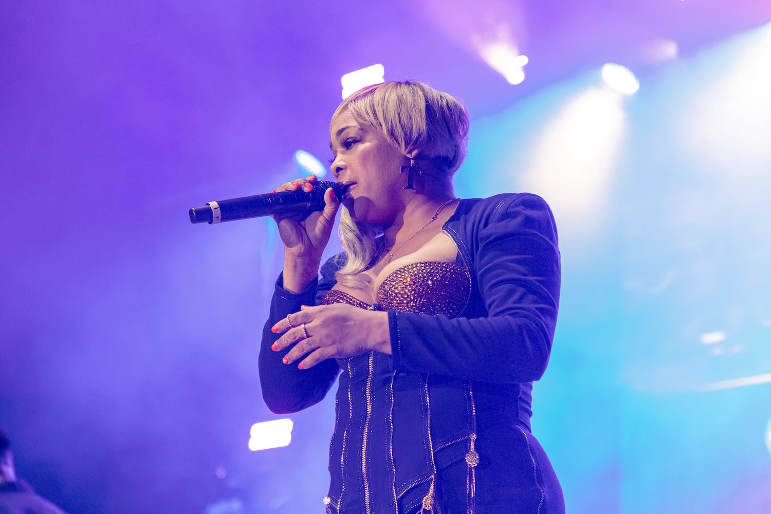 Tionne "T-Boz" Watkins performs at the Stockbridge Amphitheater on Saturday, June 8, 2024. Credit: Kymani Culmer for the Atlanta Journal-Constitution