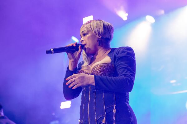 Tionne "T-Boz" Watkins performs at the Stockbridge Amphitheater on Saturday. 