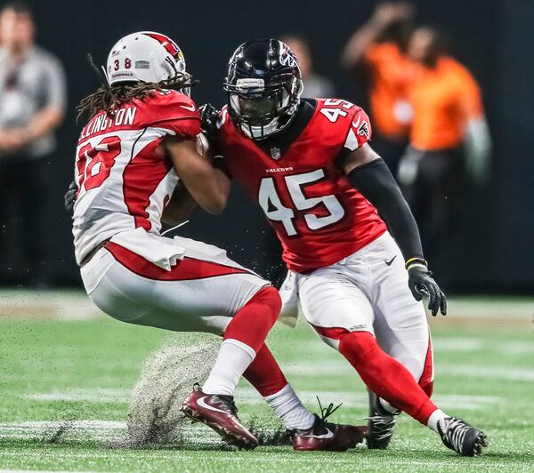 Falcons linebacker Deion Jones is on injured reserve.