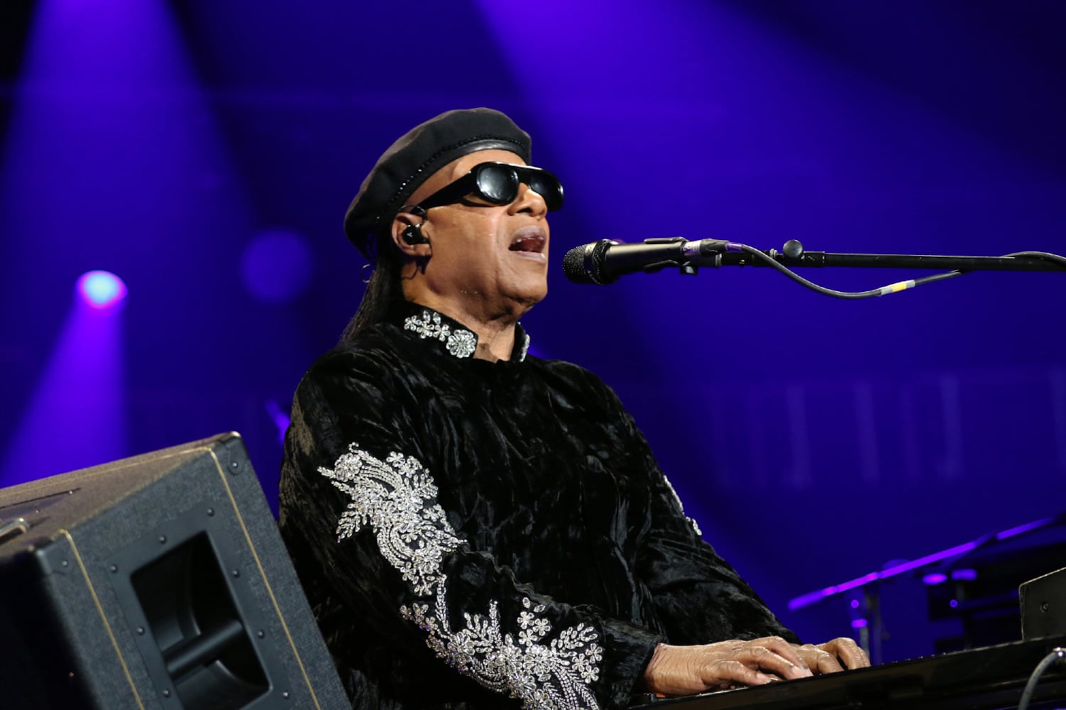 Stevie Wonder entertained a sold out State Farm Arena crowd on Saturday, October 19, 2024. He was escorted onstage by his daughter Aisha Morris and son Kailand Morris on his "Sing Your Song! As We Fix Our Nation's Broken Heart" tour.
Robb Cohen for the Atlanta Journal-Constitution