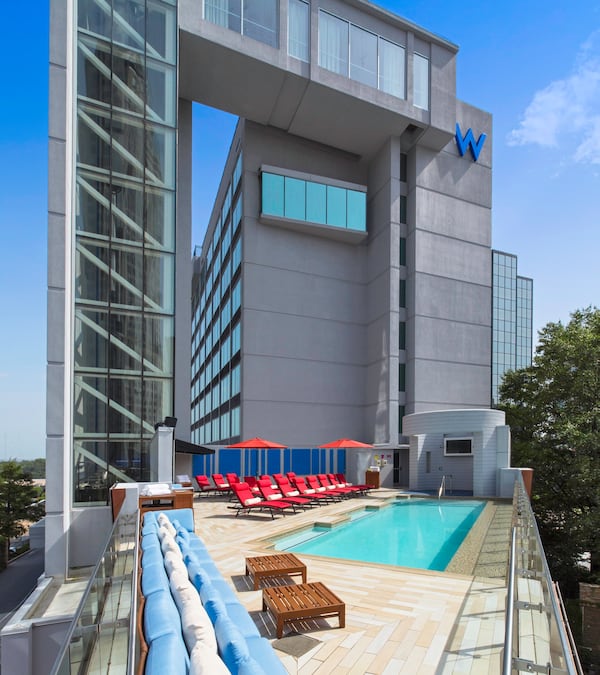 The W Atlanta-Buckhead hotel on Peachtree Road in Atlanta. The hotel recently sold to Woodbine Legacy Investments and fund’s parent company plans an extensive renovation. SPECIAL